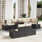 vidaXL Ensemble de canapés de jardin 9 pièces avec coussins Noir Rattan synthétique