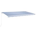vidaXL Auvent manuel rétractable 600x350 cm Bleu et blanc