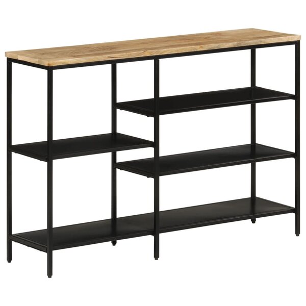 vidaXL Table console 110x30x75 cm bois de manguier massif brut et fer