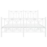 vidaXL Cadre de lit métal sans matelas et pied de lit blanc 135x190 cm