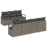 vidaXL Ensemble de canapé de jardin 8 pièces avec coussins gris - Rattan poly
