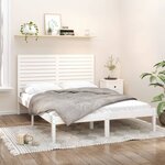 vidaXL Cadre de lit Blanc Bois massif 140x200 cm