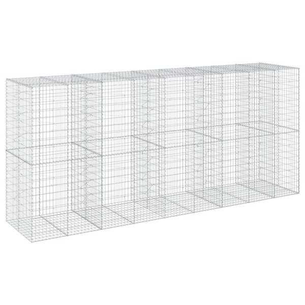vidaXL Panier gabion avec couvercle 450x100x200 cm fer galvanisé