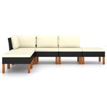 Salon de jardin meuble d'extérieur ensemble de mobilier 6 pièces avec coussins résine tressée noir 02_0016912