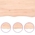 vidaXL Dessus de table bois massif non traité bordure assortie