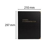 Reliure Luxe Avec Recharge 297x210 Conseil D'administration 100 Feuillets Foliotés 90g + 2 Gardes - Noir - Le Dauphin