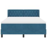 lit à ressort vidaXL avec matelas bleu foncé 160x200 cm en velours
