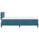 Lit Box Spring vidaXL avec Matelas Bleu Foncé Petit Double Velours