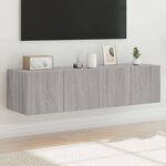 vidaXL Meubles TV muraux et lumières LED 2Pièces sonoma gris 60x35x31 cm