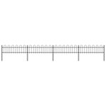 vidaXL Clôture de jardin avec dessus en cerceau Acier 6 8 x 0 6 m Noir
