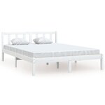 vidaXL Cadre de lit sans matelas blanc bois massif 140x200 cm