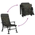 vidaXL Chaise de pêche avec accoudoir pliable camouflage