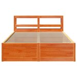 vidaXL Cadre de lit et tête de lit cire marron 150x200 cm bois de pin