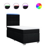 vidaXL Sommier à lattes de lit avec matelas Noir 100x200 cm Tissu