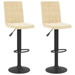 vidaXL Tabourets de bar lot de 2 crème velours