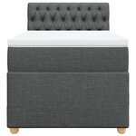 vidaXL Sommier à lattes de lit avec matelas gris foncé simple tissu