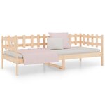vidaXL Lit de jour sans matelas 90x200 cm bois de pin massif
