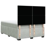 vidaXL Sommier à lattes de lit et matelas Gris clair 140x200cm Velours