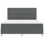vidaXL Lit Box Spring avec Matelas Gris Foncé Super King Tissu