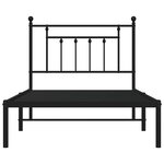 vidaXL Cadre de lit métal sans matelas avec tête de lit noir 100x190cm