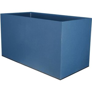 Bac à fleurs rectangulaire GRANIT - Plastique - 80 x 40 cm - Bleu