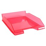 Corbeille À Courrier Combo Midi Transparent - Framboise Brillant - X 6 - Exacompta