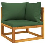Salon de jardin meuble d'extérieur ensemble de mobilier 5 pièces avec coussins vert bois massif 02_0016511