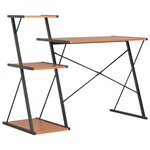 vidaXL Bureau avec étagère Noir et marron 116x50x93 cm