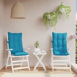 vidaXL Coussins de chaise à dossier haut lot de 2 bleu clair
