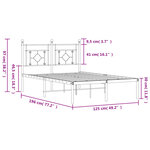 vidaXL Cadre de lit métal sans matelas et tête de lit blanc 120x190 cm