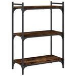 vidaXL Bibliothèque 3 niveaux chêne fumé 60x30x86 cm bois d'ingénierie