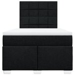 vidaXL Sommier à lattes de lit avec matelas noir 120x190 cm tissu