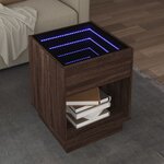 vidaXL Table basse avec LED infini chêne marron 40x40x50 cm