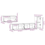 vidaXL Meubles TV 4 Pièces Blanc Bois massif de pin