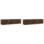 vidaXL Armoires murales 2Pièces chêne marron 75x18x16 5cm bois ingénierie