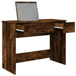 vidaXL Coiffeuse avec miroir chêne fumé 100x45x76 cm