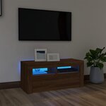 vidaXL Meuble TV avec lumières LED Chêne marron 90x35x40 cm