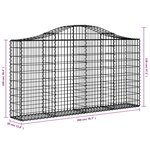 vidaXL Paniers à gabions arqués 9 Pièces 200x30x100/120 cm Fer galvanisé