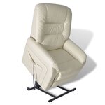vidaXL Fauteuil inclinable TV Beige Similicuir