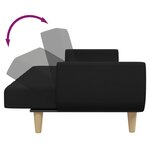 vidaXL Canapé-lit à 2 places avec repose-pied noir tissu