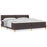 Lit à ressort avec matelas vidaXL marron foncé 200x200 cm en tissu
