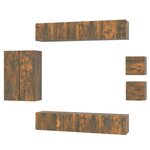 vidaXL Ensemble de meubles TV 8 Pièces Chêne fumé Bois d'ingénierie