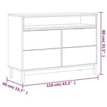 vidaXL Commode FLAM 110x40x80 cm bois de pin massif