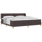 Lit à ressort avec matelas vidaXL marron foncé 200x200 cm en tissu