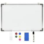 Tableau magnétique panneau écriture école maison bureau effaçable à sec 60 x 40 cm acier blanc 02_0045449
