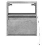 vidaXL Meubles TV muraux et lumières LED 2 Pièces gris béton 41x31x45 cm