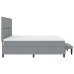vidaXL Lit avec sommier et banc gris clair 200x200 cm en tissu