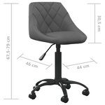 vidaXL Chaise de salle à manger Gris foncé Velours