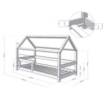 Lit cabane enfant TERY 80 x 160 verni