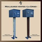 " LA GRISE "  boîte aux lettres 1 Porte. Structure mécano-soudée en tôles d’acier 10 et 15/10ème Dimensions et Serrure agréées la Poste